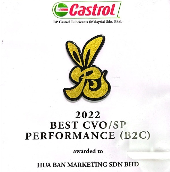 Castrol certificate: 2022 Best CVO/SP performance (B2C)