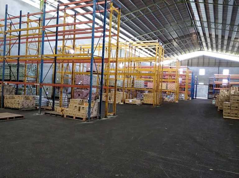 Racking of stock inside the Hua Ban Group warehouse in Kuching.